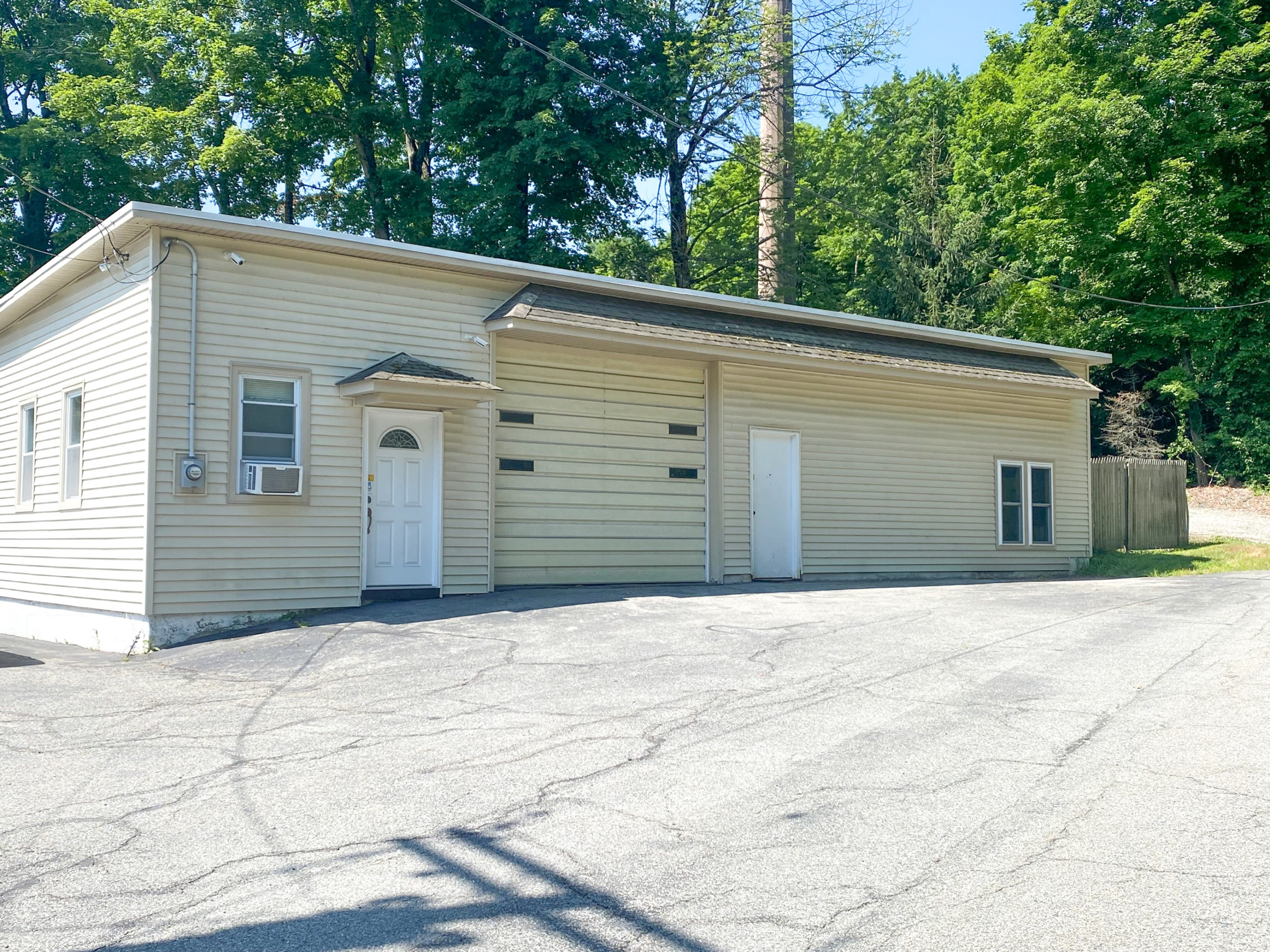 View of the back of the Adam's Fire Protection office