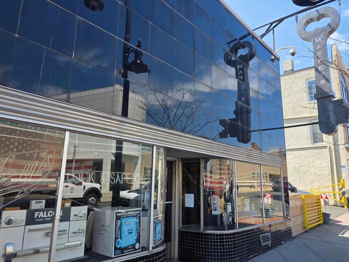 View of the exterior of a Maffey's Security Group building.